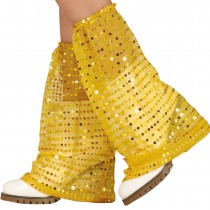 JAMBIÈRES PATTES ÉLÉPHANT À PAILLETTES 40CM OR