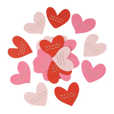 JEU 35 QUESTIONS C?\'UR PAPIER LOVELY TIME 7CM ROSE
