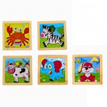 JEU BOIS PUZZLE 11X11CM 9PCES