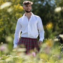 KILT JUPE ÉCOSSAISE TARTAN ROUGE 60CM HOMME
