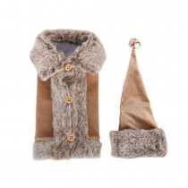 KIT DÉCO BOUTEILLE NOËL VELOURS CAMEL FOURRURE