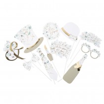 KIT PHOTOBOOTH MARIAGE CHAMPÊTRE 11 PIÈCES SAUGE