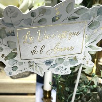 KIT PHOTOBOOTH MARIAGE CHAMPÊTRE 11 PIÈCES SAUGE