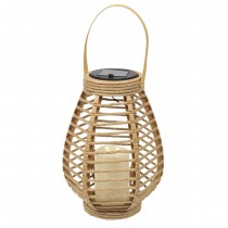 LANTERNE SOLAIRE EFFET BOUGIE 26.5CM NATURE