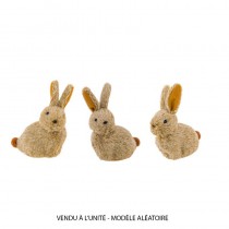 LAPIN BRUN 6X3X9CM 3 ASS