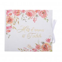 LIVRE D\'OR AQUARELLE FLEURI MOTS AMOUR 68P 23X19CM