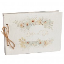 LIVRE D\'OR BOIS MARIAGE LOVE 40P 30X22CM NATURE