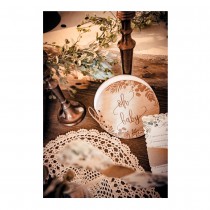 LIVRE D\'OR BOIS OH BABY ROND 16X16.5CM 68P NATUREL