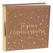 LIVRE D\'OR CARTON ANNIVERSAIRE KRAFT 24X24CM