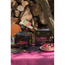 LIVRE D\'OR CARTON ANNIVERSAIRE MULTI 20P 24CM NOIR
