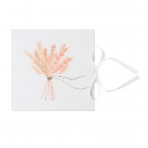 LIVRE D\'OR CARTON ÉPIS DE BLÉ 96P 20.5CM BLANC