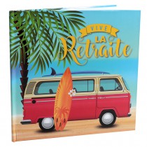 LIVRE D\'OR CARTON RETRAITE PLAGE 20P 24X24CM