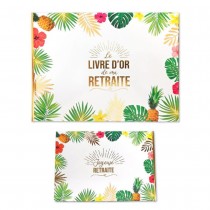 LIVRE D\'OR CARTON RETRAITE TROPICAL 40P 21.2X16CM