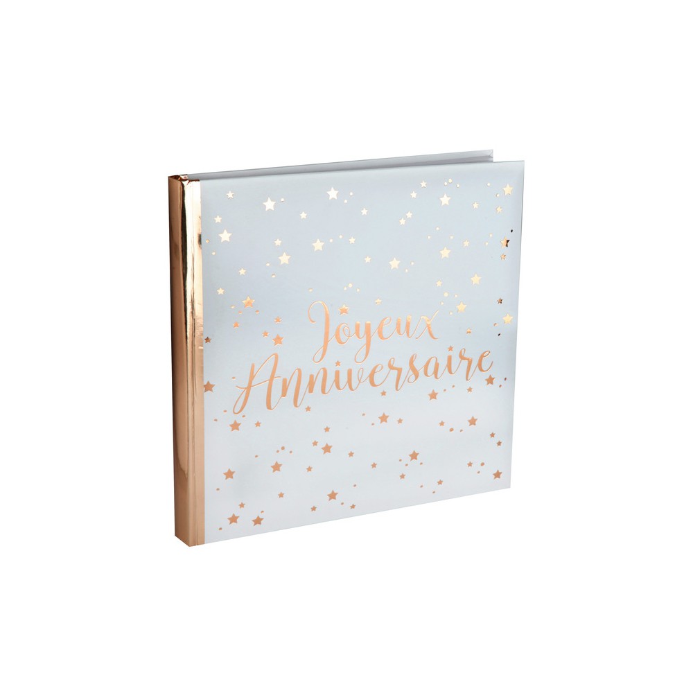 LIVRE D'OR JOYEUX ANNIVERSAIRE 20P 24CM ROSE GOLD