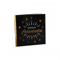 LIVRE D\'OR JOYEUX ANNIVERSAIRE HOLO 20P 24CM NOIR