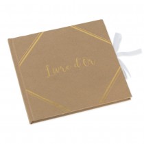 LIVRE D\'OR KRAFT COIN OR 21X20CM