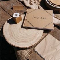 LIVRE D\'OR KRAFT COIN OR 21X20CM