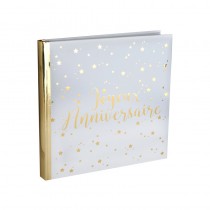 LIVRE OR JOYEUX ANNIVERSAIRE BLANC ET OR