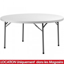 LOCATION TABLE PLIANTE PVC RONDE 152CM