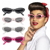 LUNETTES SOLEIL PIN-UP À POIS ANNÉES 50 FEMME