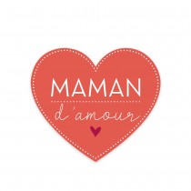 MAGNET CÉRAMIQUE CUR MAMAN AMOUR 9CM ROUGE
