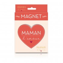 MAGNET CÉRAMIQUE CUR MAMAN AMOUR 9CM ROUGE