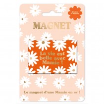 MAGNET CÉRAMIQUE RECTANGLE MAMIE VIE BELLE 8X5.5CM