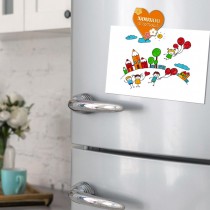 MAGNET MÉTAL C?\'UR NOUNOU D\'AMOUR 6X7CM ORANGE
