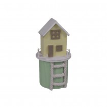 MAISON DÉCORATIVE BALISE BOIS PORT 12X23CM