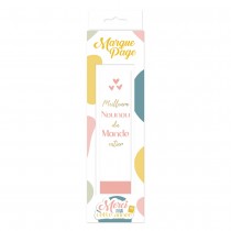 MARQUE-PAGE CARTON NOUNOU 16X4CM BLANC