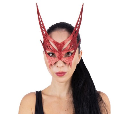 Masque plastique blanc femme (lèvres rouges)