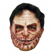 MASQUE FACIAL LATEX ASSASSIN BOUCHE COUSUE ADULTE