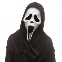 MASQUE INTÉGRAL GHOST FACE CAPUCHE NOIRE ENFANT