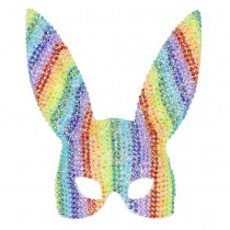 MASQUE LAPIN SEQUINS LUXE MULTICOLORES ADULTE