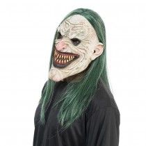 MASQUE LATEX PERRUQUE CLOWN DÉMONIAQUE ADULTE