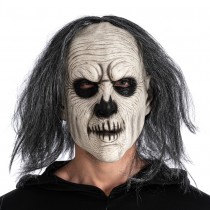 MASQUE LATEX PERRUQUE FOU EFFRAYANT ADULTE