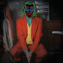 MASQUE LED VISAGE CLOWN TUEUR ADULTE