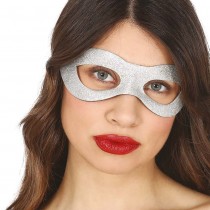 MASQUE LOUP PAILLETTES ADULTE ARGENT