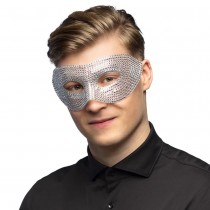 MASQUE LOUP STRASS ARGENT DIAMANT GLAMOUR ADULTE