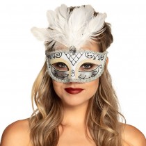 MASQUE LOUP VENISE PLUMES COLORÉ FEMME