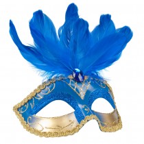 MASQUE LOUP VENISE PLUMES COLORÉ FEMME