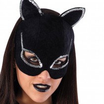 MASQUE NOIR CHAT DAIM ADULTE