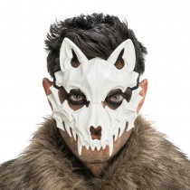 MASQUE PLASTIQUE LOUP SQUELETTE BLANC ADULTE