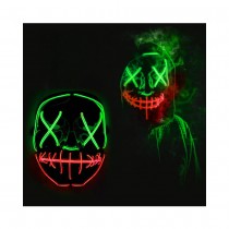 MASQUE TERRIFIANT HALLOWEEN LED VERTES ET ROUGES