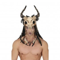 MASQUE VAUDOU TRIBAL SQUELETTE BÉLIER HQ ADULTE