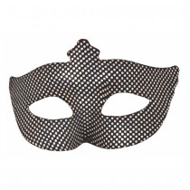 MASQUE VENISE POLYESTER NOIR POIS ARGENT FEMME