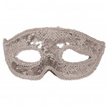 MASQUE VENISE SEQUINS ARGENT BRILLANT FEMME