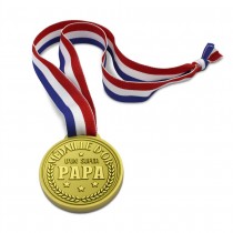 MÉDAILLE D\'OR RÉSINE SUPER PAPA RUBAN FRANCE