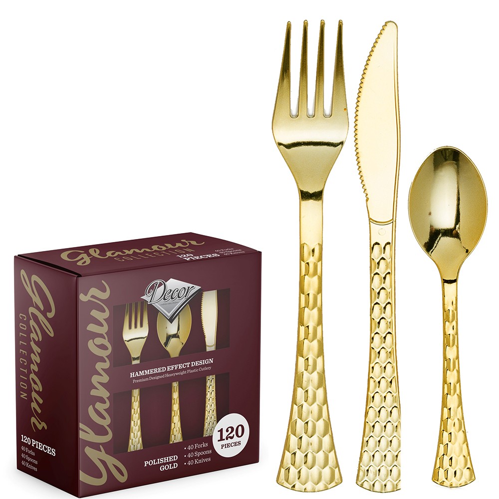 Lot de Couvert de Table Gold - UN JOUR PARTICULIER