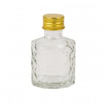 MIGNONETTE VERRE BOUCHON MÉTAL OR 50ML 5X8X4.3CM